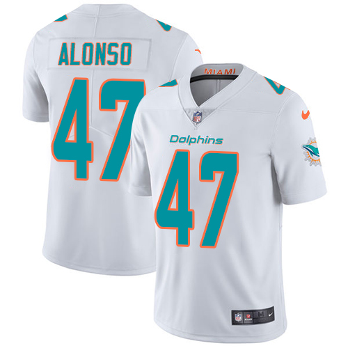 Nike Miami Dolphins 47 Kiko Alonso White Men Stitched NFL Vapor Untouchable Limited Jersey